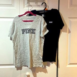 Victoria’s Secret pink short sleeve t-shirts size small black and grey